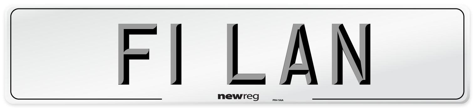 F1 LAN Number Plate from New Reg